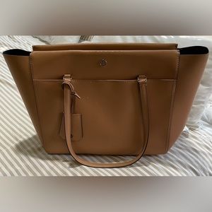 Tory Burch tan tote with gold hardware, used, with dust bag, $65